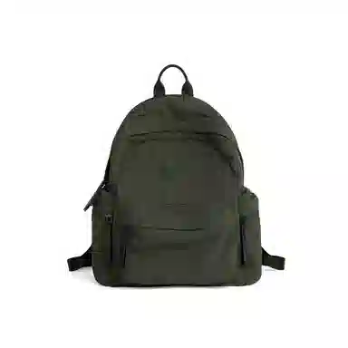 妙迪 时尚潮流纯色大容量 织物 双肩包 常规 男女同款情侣款 椰青灰