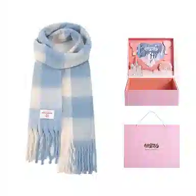 白卷 限定款马卡龙色保暖加厚 绒线围巾 女款