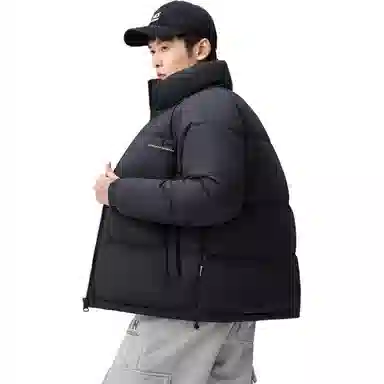 鸭鸭 户外运动韩系加厚保暖短款冬季外套纯色韩版休闲基础百搭立领面包羽绒服 男女同款