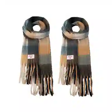 白卷 限定款马卡龙色保暖加厚 绒线围巾 女款