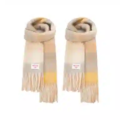 白卷 限定款马卡龙色保暖加厚 绒线围巾 女款