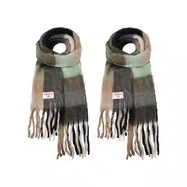 白卷 限定款马卡龙色保暖加厚 绒线围巾 女款