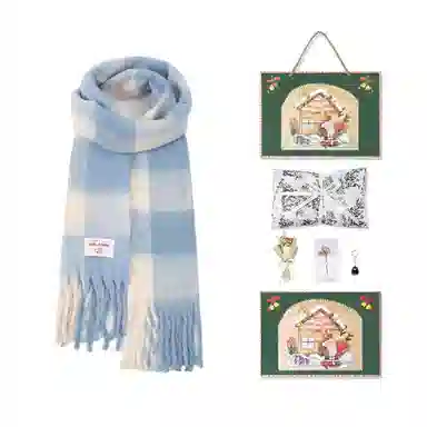 白卷 限定款马卡龙色保暖加厚 绒线围巾 女款