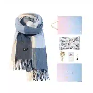 白卷 限定款马卡龙色保暖加厚 绒线围巾 女款