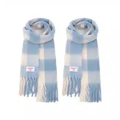 白卷 限定款马卡龙色保暖加厚 绒线围巾 女款