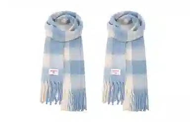 白卷 限定款马卡龙色保暖加厚 绒线围巾 女款