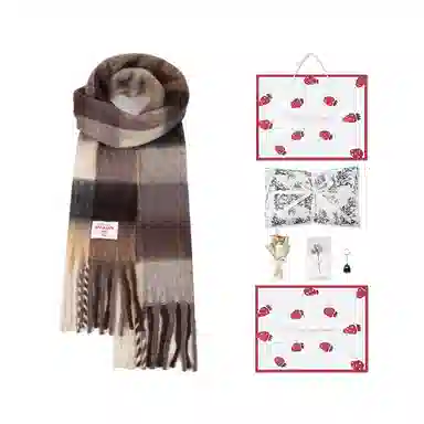 白卷 限定款马卡龙色保暖加厚 绒线围巾 女款