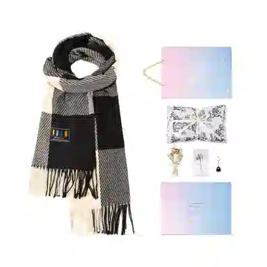 白卷 限定款马卡龙色保暖加厚 绒线围巾 女款