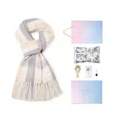 白卷 限定款马卡龙色保暖加厚 绒线围巾 女款