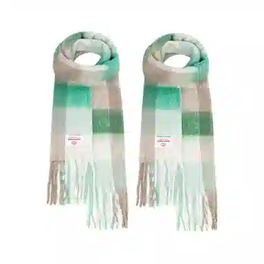 白卷 限定款马卡龙色保暖加厚 绒线围巾 女款