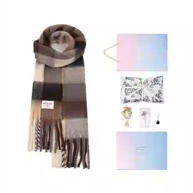 白卷 限定款马卡龙色保暖加厚 绒线围巾 女款