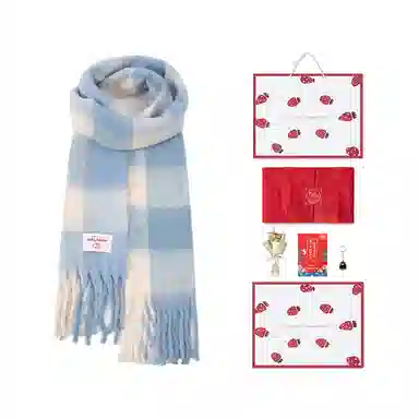 白卷 限定款马卡龙色保暖加厚 绒线围巾 女款