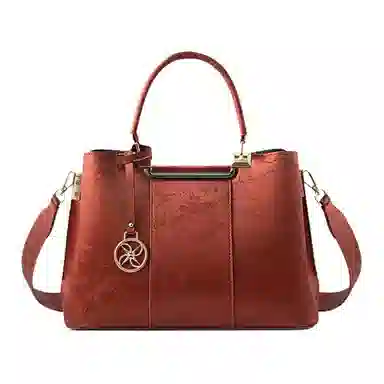 维尼奥 新中式提花刺绣国风时尚百搭气质精致 合成革 单肩斜挎手提包 女款 红色