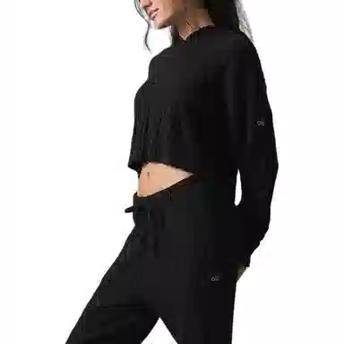 alo yoga Hoodie Knit Pullover Athletic Heather Grey