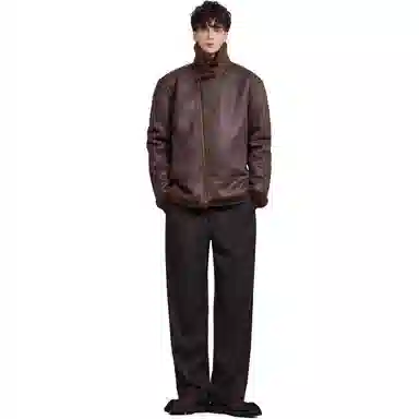 WILD LEADER Vintage Biker Jacket Khaki