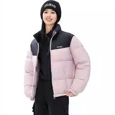 鸭鸭 中青年韩版休闲基础百搭短款立领户外运动加厚保暖暗黑面包羽绒服 男女同款