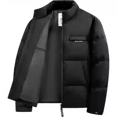 鸭鸭 休闲保暖面包服基础百搭短款加厚立领运动羽绒服 男款