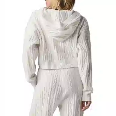 alo yoga Hoodie Knit Pullover Athletic Heather Grey