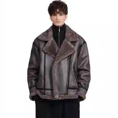 WILD LEADER Vintage Biker Jacket Khaki