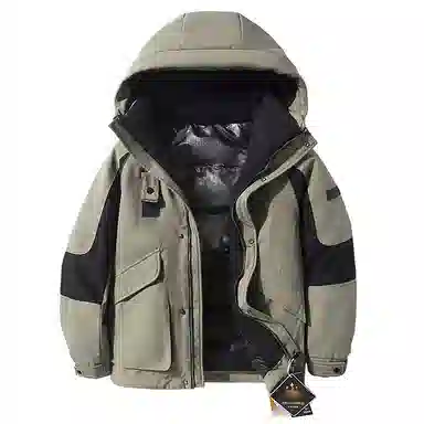 鸭鸭 短款连帽户外保暖外套羽绒服 女款