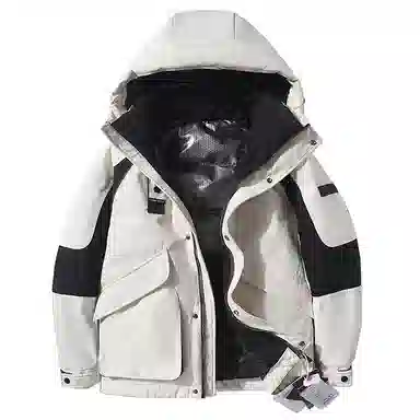 鸭鸭 短款连帽户外保暖外套羽绒服 女款