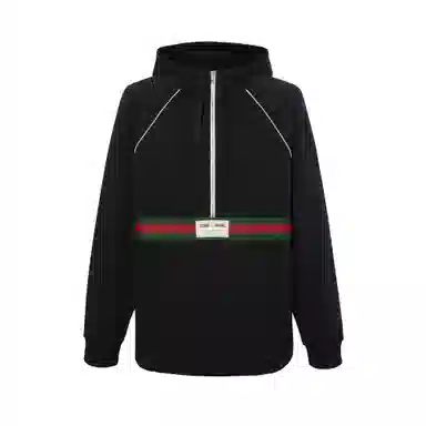 Gucci FW21 Half-Zip Hoodie Black