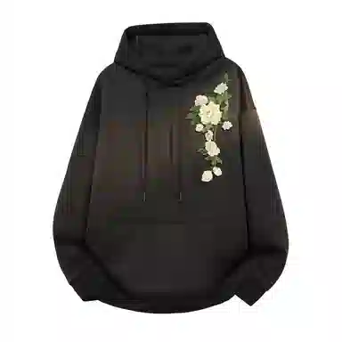 【3D立体浮雕万针刺绣】布客行 美式复古文艺风植物花卉工艺纯色基础简约百搭高级感高街潮流休闲舒适学院华棉重磅长袖卫衣 男女同款