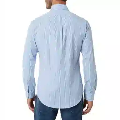 Polo Ralph Lauren Striped Pony Logo Shirt Blue