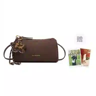 红蜻蜓 简约设计复古通勤 合成革 单肩包 常规 女款 咖啡色