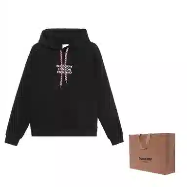 Burberry Embroidered Logo Hoodie Black