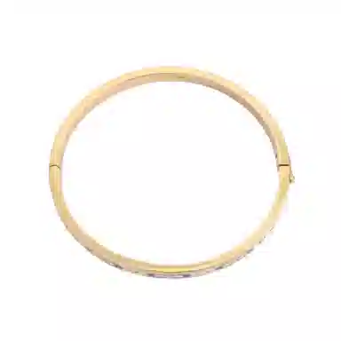 COACH Enamel Hinge Bracelet Gold/White