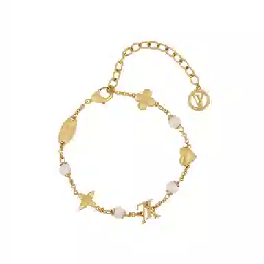 Louis Vuitton Logo Metal Bracelet Gold