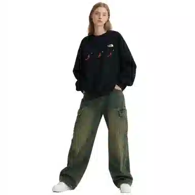 The North Face Flame Pixel Crewneck Sweatshirt Black