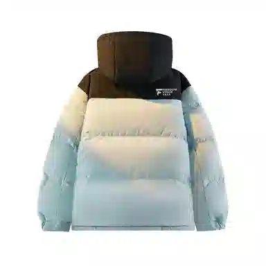 鸭鸭 冬季连帽外套创意字母设计经典基础款百搭保暖潮流时尚休闲户外通勤撞色棉衣羽绒服 男女同款