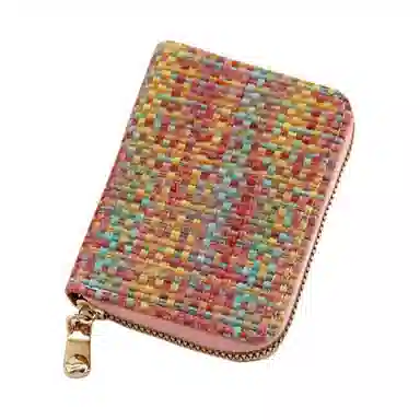 掐尖 编织纹卡夹时尚风琴卡套零钱包多卡位 皮革 卡包 女款 多色