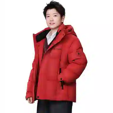 鸭鸭 时尚韩版冬季连帽保暖舒适高质量百搭潮流纯色简约羽绒服 男女同款