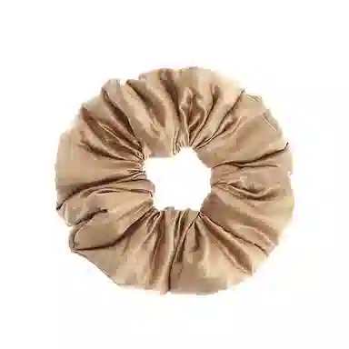 如花梦 芭蕾风褶皱缎面大肠发圈 高级感纯色真丝枕头布艺发饰 日常百搭丸子头扎发头绳 女款