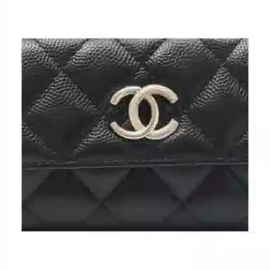 CHANEL Quilted Calfskin Card Holder Black