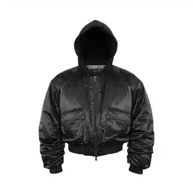 EPOWER PRESENTS Reversible Batwing Puffer Jacket Black Silver