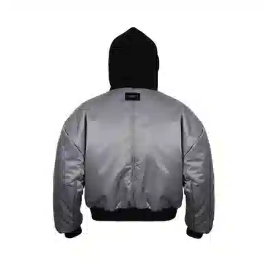 EPOWER PRESENTS Reversible Batwing Puffer Jacket Black Silver