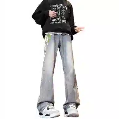 【万针刺绣3D立体浮雕】布客行 显腿长显高显瘦重工美式复古水洗直筒基础款文艺风花卉透气高街舒适亲肤休闲百搭微喇长裤牛仔裤 男女同款