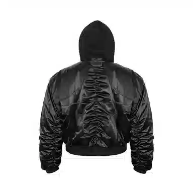 EPOWER PRESENTS Reversible Batwing Puffer Jacket Black Silver