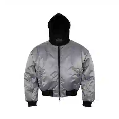 EPOWER PRESENTS Reversible Batwing Puffer Jacket Black Silver