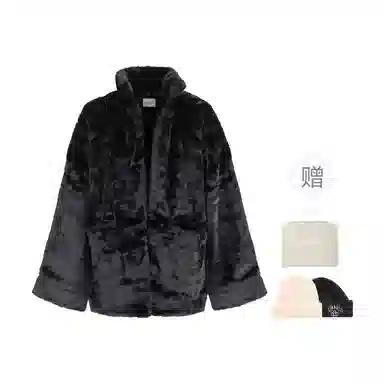 Charlie Luciano Black Faux Fur Coat