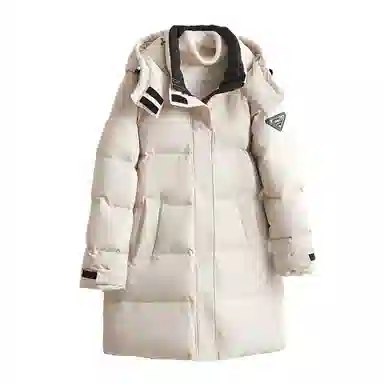 【dme】 纯色基础加厚三防连帽保暖魔术贴羽绒服 女款