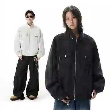 Zirunge Vintage Tie-Dye Leather Jacket Cleanfit Set