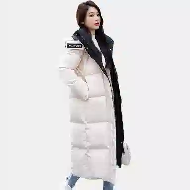 雅鹿 长款修身过膝加厚长袖羽绒服 女款