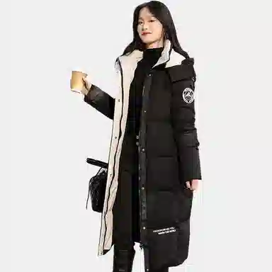 雅鹿 长款修身过膝加厚长袖羽绒服 女款