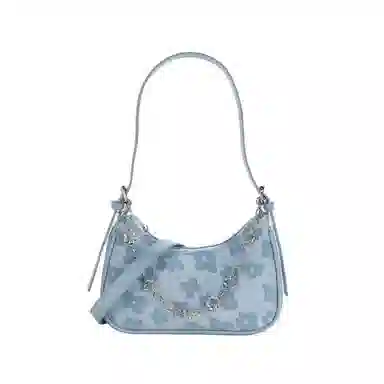 Jane Klain Blue Floral Chain Bag