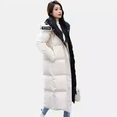 雅鹿 长款修身过膝加厚长袖羽绒服 女款